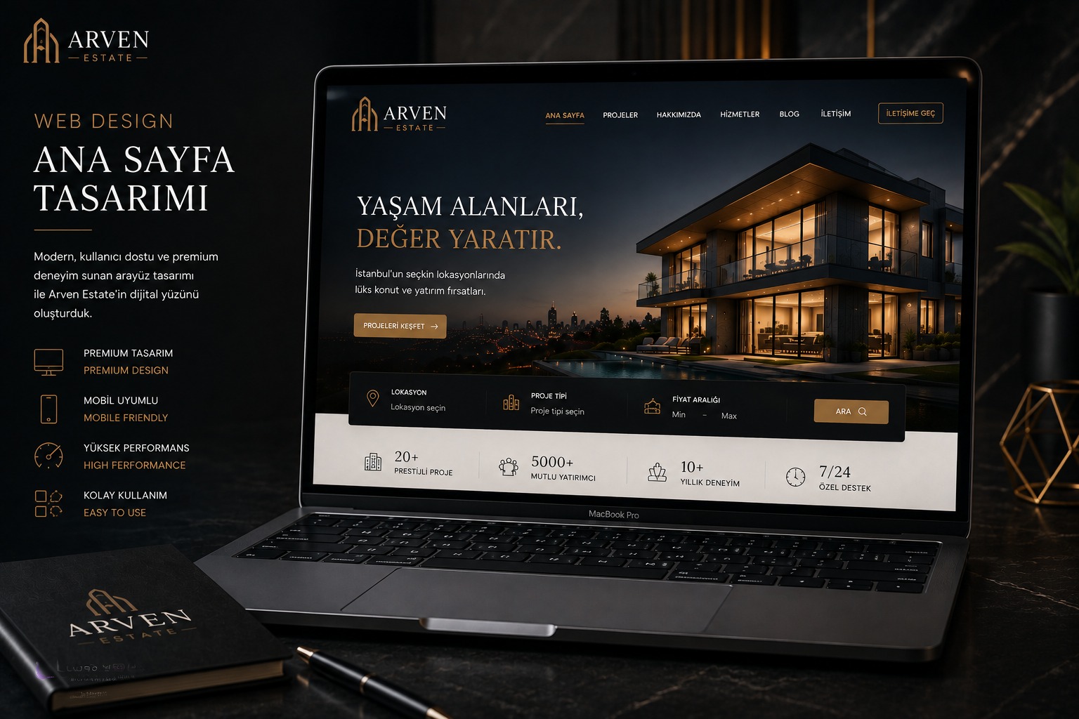 ARVEN Estate: Premium Gayrimenkul İçin Dijital Deneyim